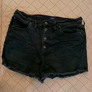 Jcrew raw hem black denim shorts size 31